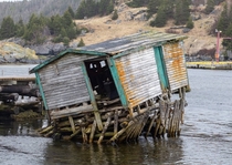 Abandoned fishing shack in Newfoundland Canada 