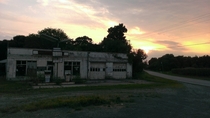 Abandoned gas station at sunset Near Gibsonville NC 