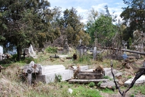 Abandoned graves at the old cemetery at the Sanctuary of Sacromonte Amecameca Mexico State 