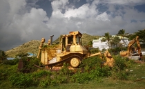 Abandoned heavy machinery in St Martin