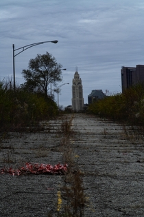 Abandoned highway going into downtown Columbus Ohio