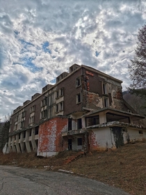 Abandoned Hotel Sutjeska in Tjentiste Bosnia and Herzegovina