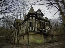 Abandoned manor house at the Shining Cliffs Derbyshire England 