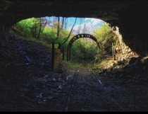abandoned mine with an arch