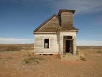 Abandoned one-room church house in Taiban New Mexico 