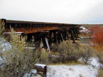 Abandoned Oregon Short Line - Union Pacific Railway Trestle Bridge Southern Idaho