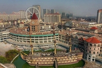 Abandoned Pirate Ship amp Ferris Wheel - Outlet Mall Near Shanghai