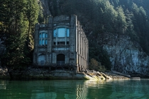 Abandoned Power Plant on a fjord in British Columbia 