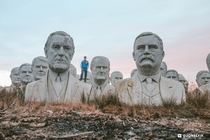 Abandoned Presidents Monument at sunrise 