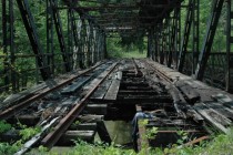 Abandoned railroad bridge 