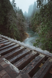 Abandoned railroad bridge in WA