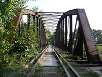 Abandoned railway bridge over Nysa Kodzka in Otmuchw 