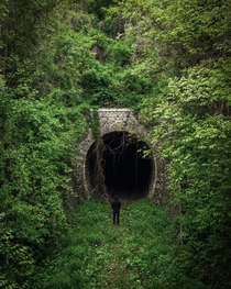 Abandoned railway tunnel Hungary 