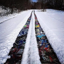 Abandoned Route  covered in snow