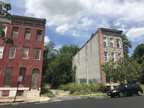 Abandoned rowhouses in Baltimore Maryland