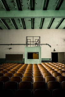 abandoned school auditorium