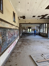 Abandoned school building near Oklahoma Kansas border