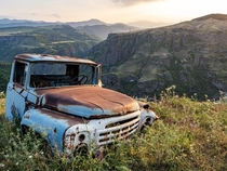 Abandoned Soviet era ZIL truck in the Debed valley of Lori northern Armenia