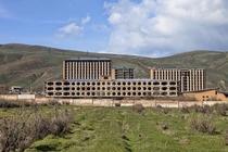 Abandoned Soviet Hotel complex at lake Sevan in Armenia