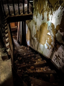 Abandoned Staircase in an Old Early s Farmhouse Ohio USA