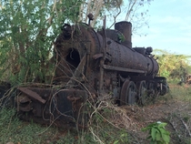 Abandoned steam locomotive