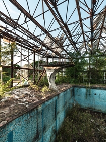 Abandoned swimming pool in Italy