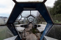 Abandoned symmetrical greenhouses with futuristic design germany 