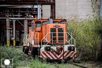 Abandoned train at steelworks Belgium