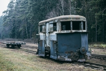 Abandoned train coach near Minsk
