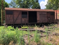 Abandoned train wagon that was used for deportation during the Holocaust