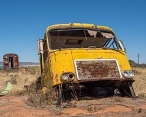Abandoned truck and train carriage in Australia 