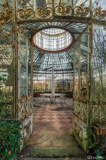 Abandoned Victorian winter garden France 