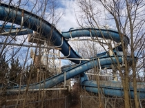 Abandoned water slide at a fun park Michigan USA closed around 