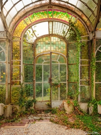 Abandoned winter garden of an abandoned mansion France 