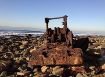 Abounded tractor on the California coast