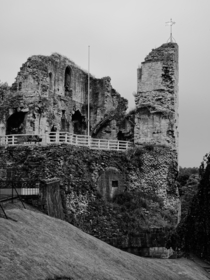 Adandoned th century Norman castle Yorkshire 