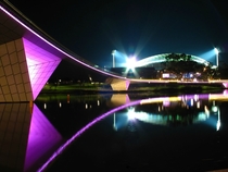 Adelaide Oval footbridge and stadium 