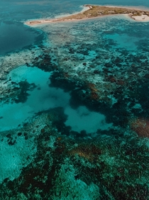 Aerial photo of Abrolhos Islands Western Australia 