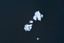 Aerial photos of glaciers near Hof Iceland 