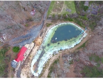 Aerial view of abandoned water park in Georgia
