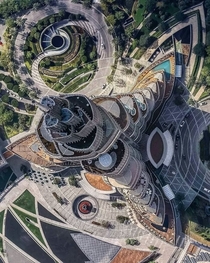 Aerial view of Burj Khalifa