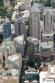 Aerial View of Downtown Charlotte North Carolina 