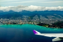 Aerial view of Waikiki and Honolulu Hawaii 