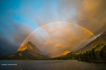 After a brutal night of storms sunrise brought a welcome surprise Glacier National Park Montana 