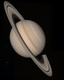 After traveling about  million miles Voyager  arrived at Saturn where it snapped this seemingly sideways photo of the ringed beauty While the Voyagers were near Saturn they discovered that the winds around the equator move very fastup to  miles an hour PH