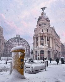 After  years Madrid is covered with snow