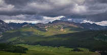 Afternoon storms gathering in the wilds of Colorados Rocky Mountains USA 
