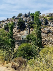 Agio Gala Chios Greece  this village is built into the mountain and uses a network of caves that have been inhabited since the Neolithic age