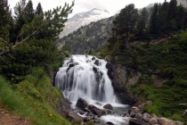 Aigualluts Cascade in Benasque Valley of the Pirineo Mountains in Spain  x 
