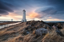 Akranes Lighthouse on the west coast of Iceland 